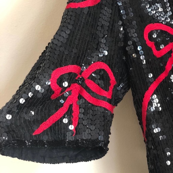 Sequin Black and Red Top - Picture 7 of 11